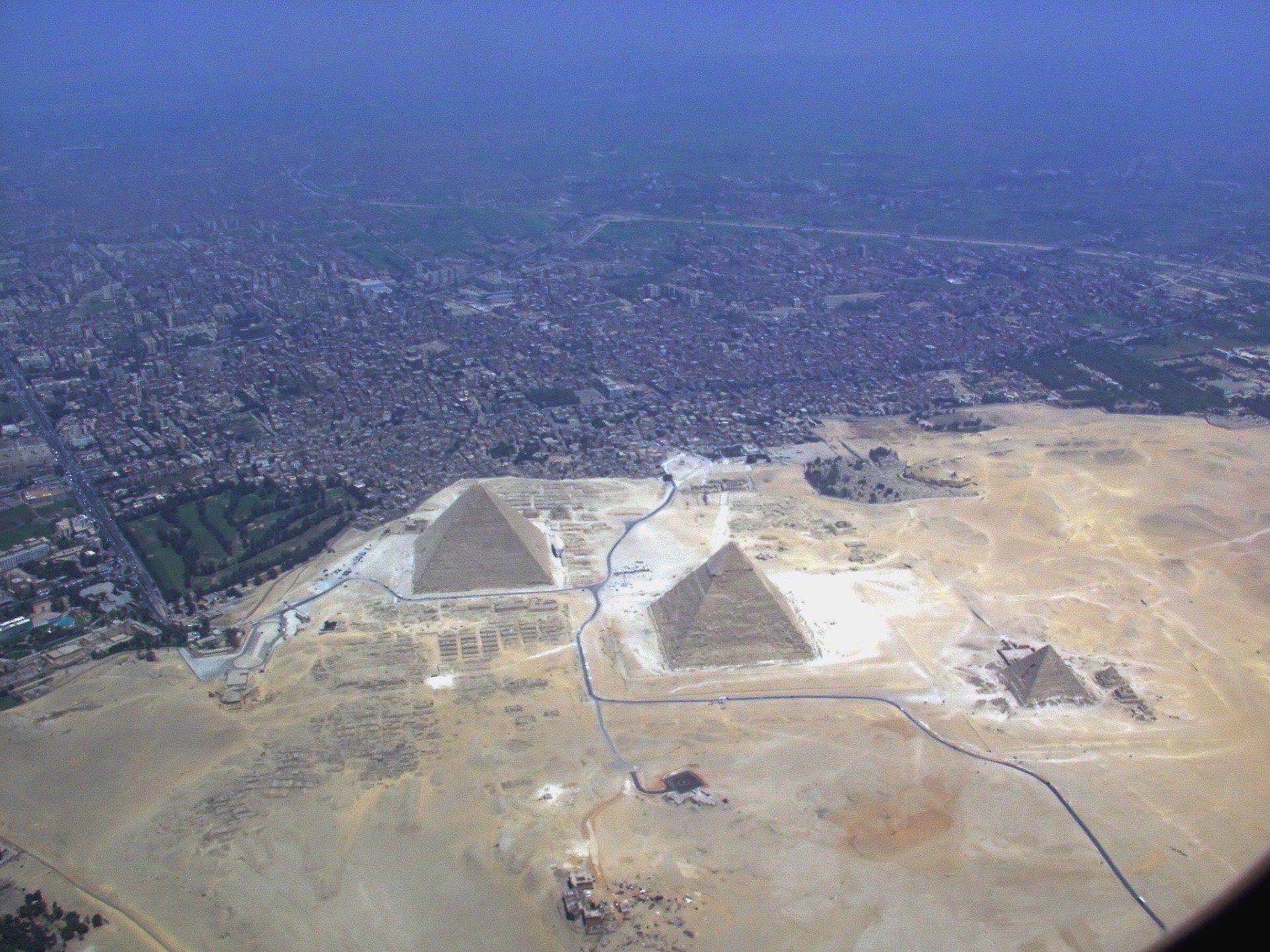 Egyptian monuments in warm light